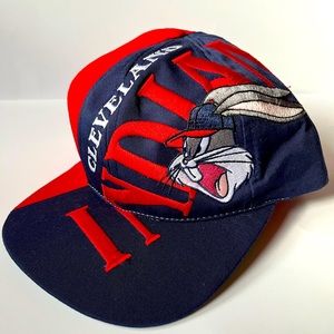 CLEVELAND INDIANS: 1990'S NUTMEG MILLS BUGS BUNNY EMBROIDERED SNAPBACK🔥🔥